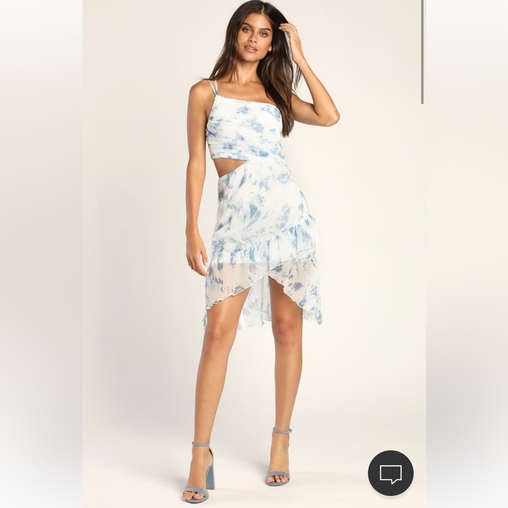 One shoulder floral dress